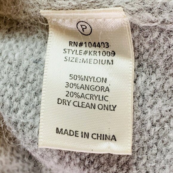 J.O.A. Gray Angora Blend Cold Shoulder Sweater Size Medium - Picture 7 of 7